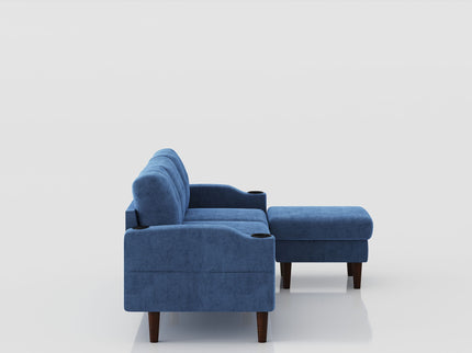 3 Seater Convertible Combination L Shaped Sofa With Footstools With Storage