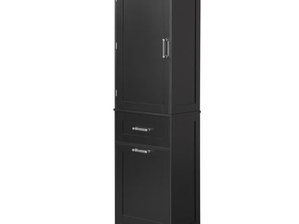 Tall Freestanding Bathroom Storage Cabinet With Adjustable Shelf And 2 Drawers