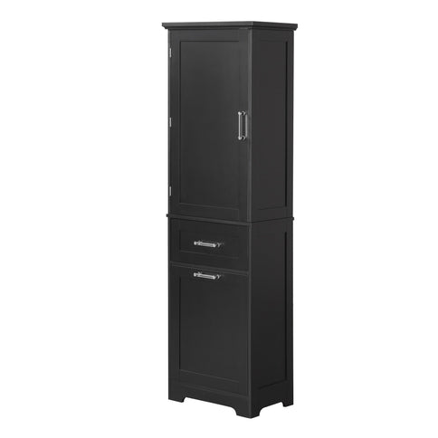 Tall Freestanding Bathroom Storage Cabinet With Adjustable Shelf And 2 Drawers