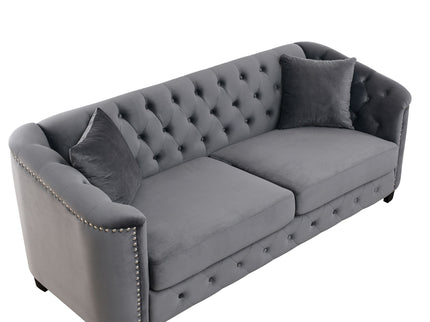 Modern Chesterfield Sofa With Tufted Backrest For Living Room