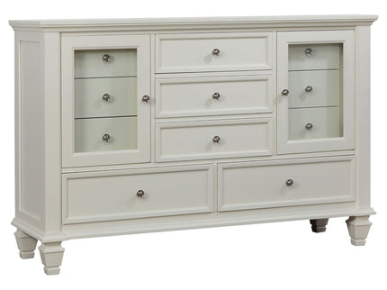 Cortina - 4 Piece Queen Bedroom Set With Ornate Panels And Storage - Cream White