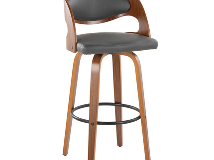 Pino - Mid Century Modern Fixed Height Barstool With Swivel & Round Footrest (Set of 2)