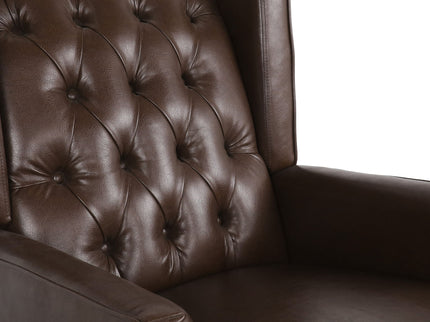 Amedou - Contemporary Tufted Wingback Rocking Chair - Dark Brown