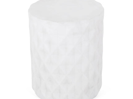 Outdoor Lightweight Concrete, Side Table - Antique White