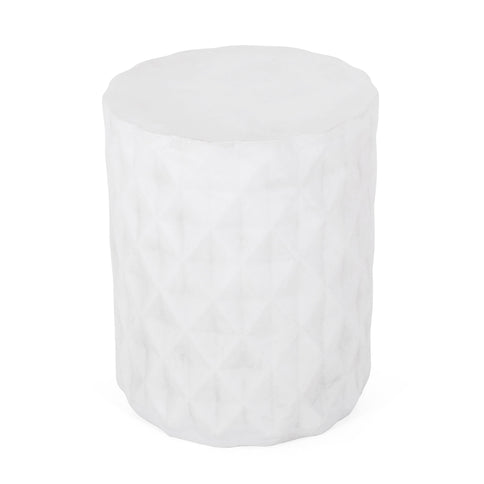 Outdoor Lightweight Concrete, Side Table - Antique White