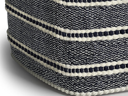 Corrie - Square Outdoor / Indoor Pouf - Navy / White
