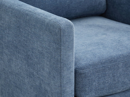 Modern Square Upholstered Swivel Accent Chair With Metal Base