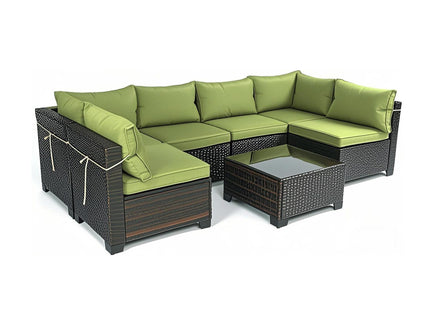 Cushion Covers For 7 Piece Wicker Sectional Sofa, 14 Pack Seat And Back Slipcovers With Zipper