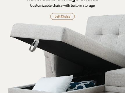 Lucca - Reversible Sleeper Sectional Sofa With Storage Chaise