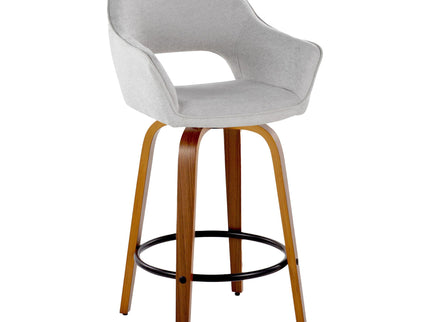 Mustang - Contemporary Fixed Height Counter Stool With Swivel With Round Footrest (Set of 2)