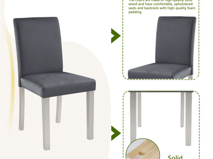 Dining Table Set, Table With A Rectangular Table And Upholstered Chairs