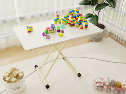 Adjustable Standing Table, Indoor & Outdoor Use, Portable With Adjustable Height - Off White / White