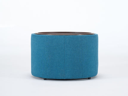 Nesting Ottomans, Round Coffee Table & Bench With Tray (Set of 2)