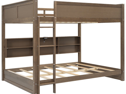 Bunk Bed With Storage Cabinets And USB Ports