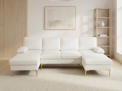 U - Shaped Sectional Sofa With Double Chaise