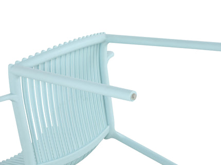 4 Piece Stackable Single Chairs With Vertical Stripe Design For All Weather