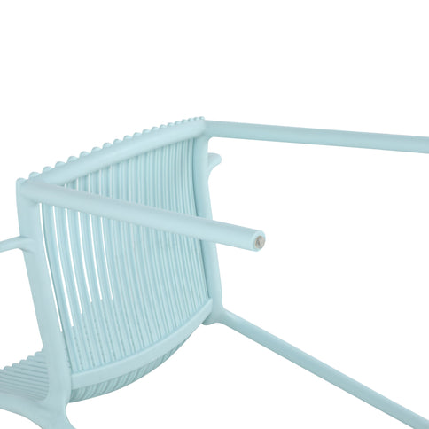 4 Piece Stackable Single Chairs With Vertical Stripe Design For All Weather