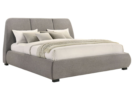 Modern Upholstered Platform Bed With Tufted Headboard