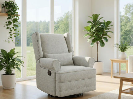 Extra Wide Swivel Recliner Glider Chair With Footrest