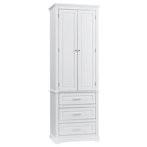 Tall Storage Cabinet With 3 Drawers For Bathroom
