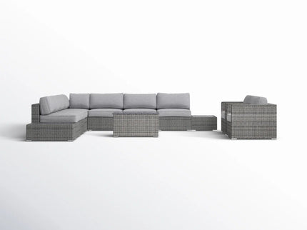Wicker Sectional Seating Group With Cushions