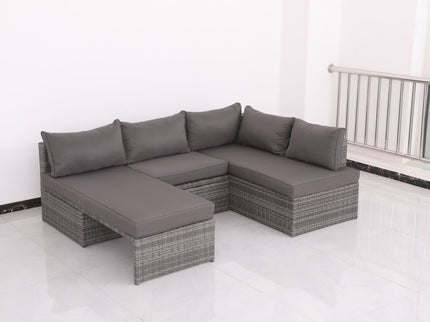 Patio Sofa With Cushions - Gray