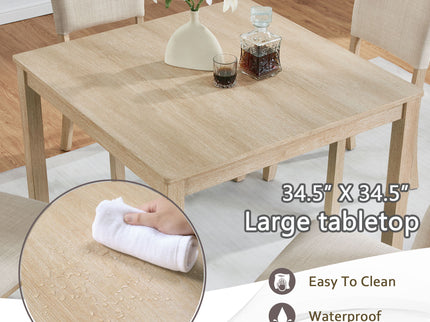 Modern 4 Person Dining Table Set With 4 Chairs