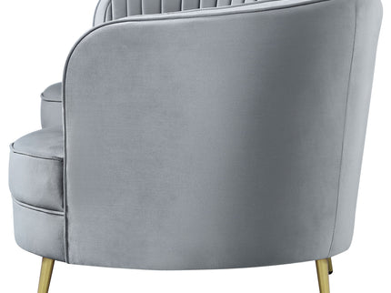 Reigha - Upholstered Sofa Lounge Furniture With Channel Tufted Backrest - Gray