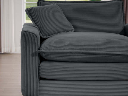 Classic Modern Comfortable Single Chair Deep Seat Sofa With Footstool