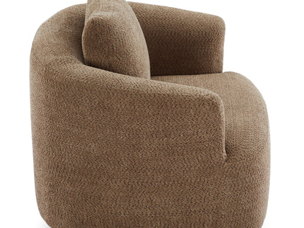360° Swivel Barrel Sofa Chair With Throw Pillow, Upholstered Accent Chair