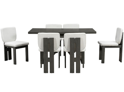Dining Table Set For 6 With Upholstered Chairs