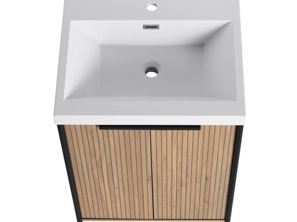 Modern Freestanding Bathroom Vanity With Resin Sink & Soft Close Cabinet Doors