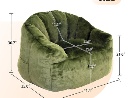 Beanbag Chair, Beanbag Sofa Chair With Armrests Stuffed High Density Foam