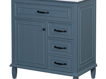 Bathroom Vanity With Sink Top, Flip Drawers, Adjustable Shelf