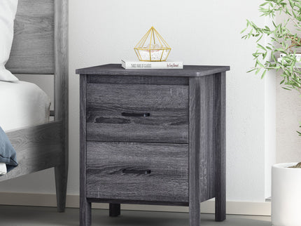 Titeca - Contemporary Wood 2 Drawer Nightstand