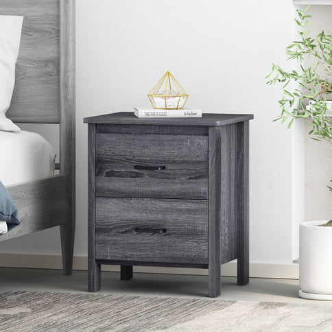 Titeca - Contemporary Wood 2 Drawer Nightstand