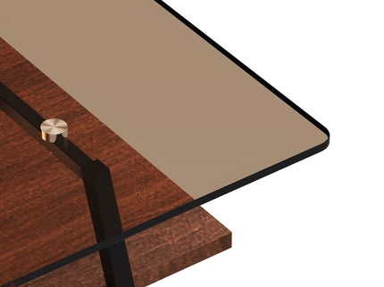 Rectangle Coffee Table, Tempered Glass Tabletop Modern Table For Living Room