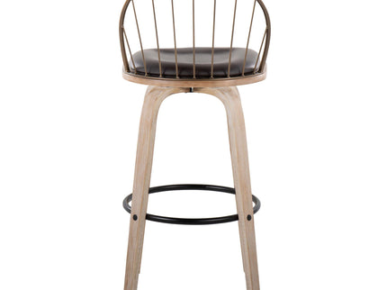 Riley - Industrial / Urban Fixed Height Barstool With Swivel With Removable Cushion (Set of 2)
