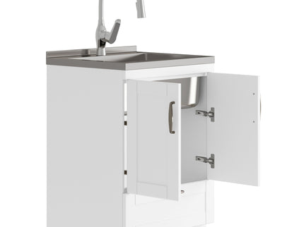 Reed - Deluxe Laundry Cabinet With Pull-Out Faucet And Stainless Steel Sink