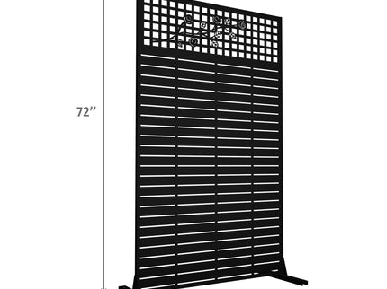 Outdoor / Indoor Divider With Freestanding Decorative Privacy Screen - Black
