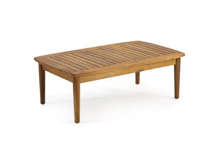 Outdoor Acacia Wood Loveseat Set With Coffee Table