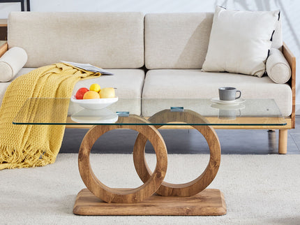 Contemporary Style Glass Top Coffee Table