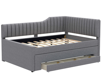Upholstered Daybed With Trundle And 3 Drawers