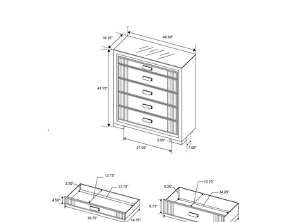 Isaiah - 5 Piece Bedroom Set With TV Lift-LED, Speakers And Fireplace