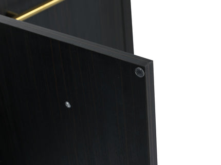 Modern Chestnut Wall Mounted Bathroom Vanity With Left Resin Sink And Storage Rack - Black Chestnut