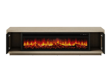 Fireplace TV Stand - Beige / Black