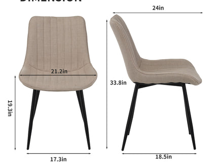 Dining Chair Set With Padded Backrests (Set of 4) - Beige