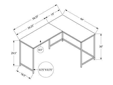 Computer Desk, Home Office, Corner, L Shape, Laptop, Marble Look Contemporary & Modern