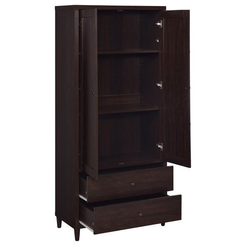 Nestor - 2 Drawer Tall Accent Cabinet With 2 Doors - Rustic