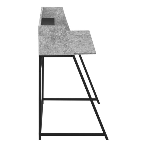 Computer Desk For Home Office, Laptop, Storage Shelves, Marble Look Contemporary & Modern